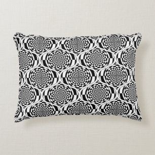 Hypnosis Pattern black white + your ideas Decorative Pillow