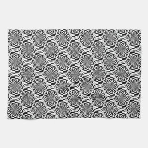 Hypnosis Pattern black white + your ideas Kitchen Towel