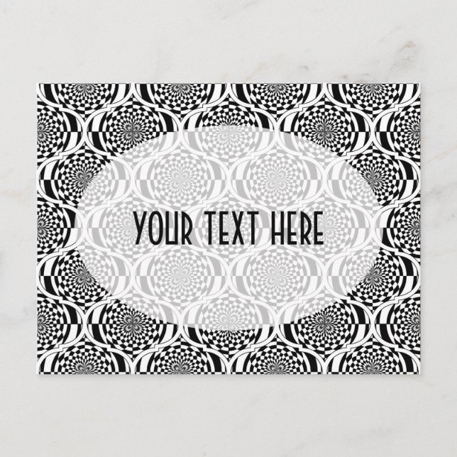 Hypnosis Pattern black white + your ideas Postcard (Front)