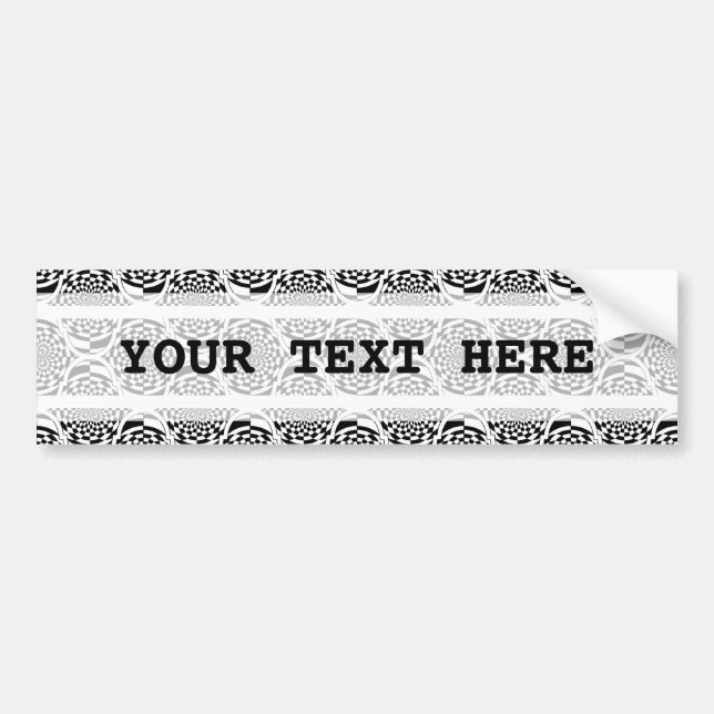 Hypnosis Pattern black white + your text Bumper Sticker (Front)