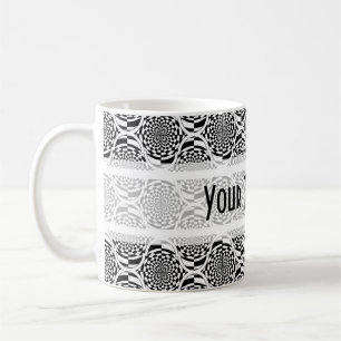 Hypnosis Pattern black white + your text Coffee Mug