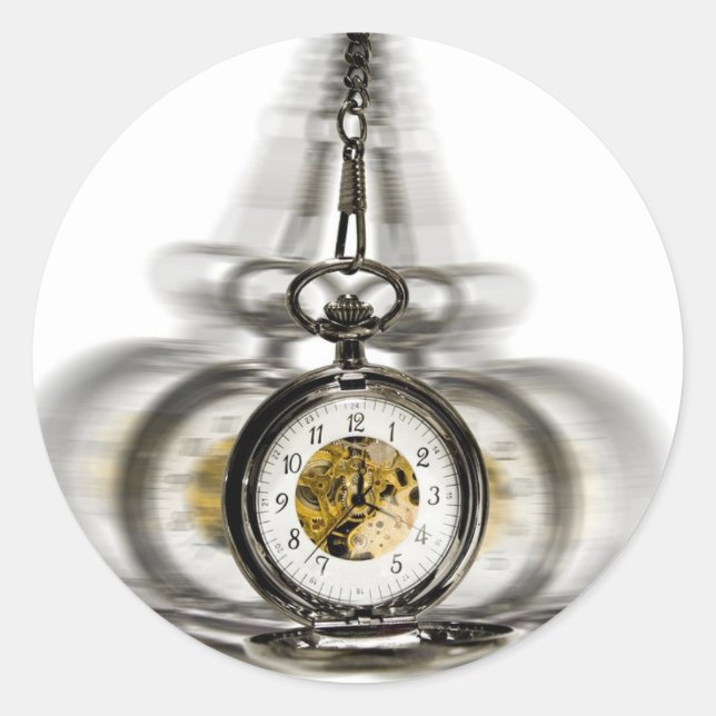 Hypnosis Spinning Clock Classic Round Sticker (Front)