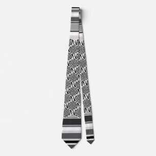 Hypnosis Stripes Pattern black & white + your idea Tie