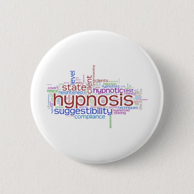 Hypnosis Word Art 2 Inch Round Button (Front)