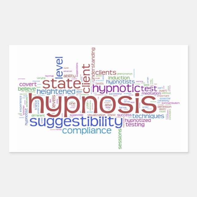 Hypnosis Works Word Art Sticker - White Background (Front)