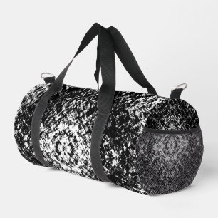 Hypnotic Abstract Black And White Modern Art Duffle Bag