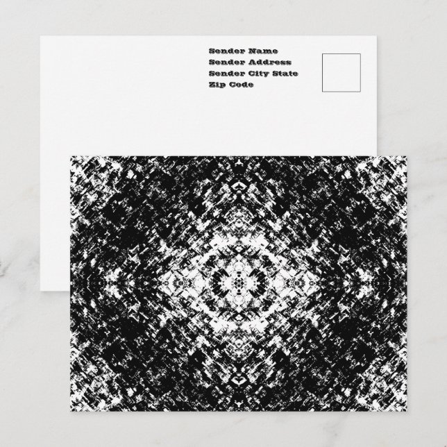 Hypnotic Abstract Black And White Modern Art Postcard (Front/Back)
