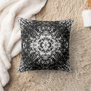 Hypnotic Abstract Black And White Modern Art Throw Pillow