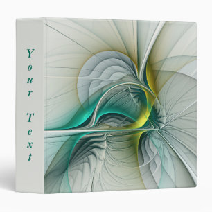 Hypnotic Abstract Golden Turquoise Teal Fractal Binder