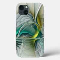Hypnotic Abstract Golden Turquoise Teal Fractal