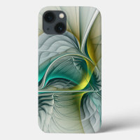 Hypnotic Abstract Golden Turquoise Teal Fractal
