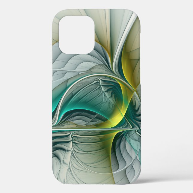 Hypnotic Abstract Golden Turquoise Teal Fractal Case-Mate iPhone Case (Back)