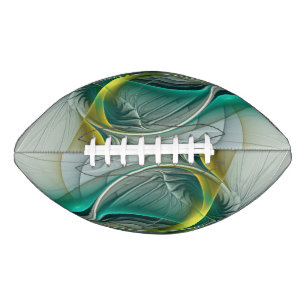 Hypnotic Abstract Golden Turquoise Teal Fractal Football