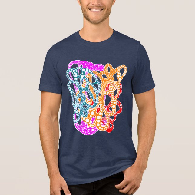 Hypnotic Amorphous Phantasmagoric Modern Groovy  Tri-Blend Shirt (Front)