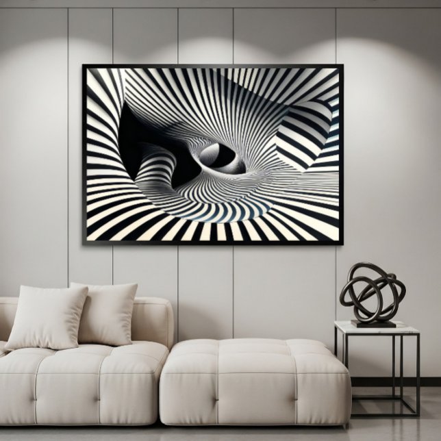 Hypnotic Black and White Optical Illusion Tunnel Poster (Creator Uploaded)