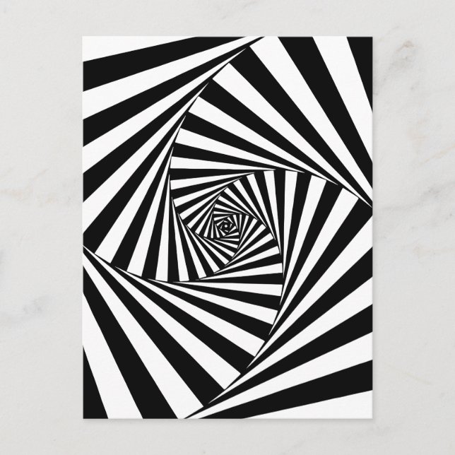 Hypnotic Black and White Pattern Postcard (Front)