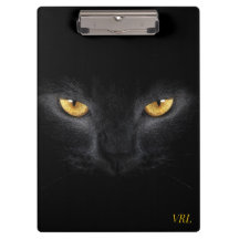 Hypnotic Black Cat Eyes Clipboard