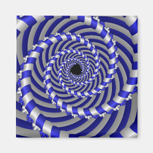 Hypnotic blue and white spiral magnet