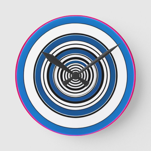 Hypnotic Circles Round Clock (Front)