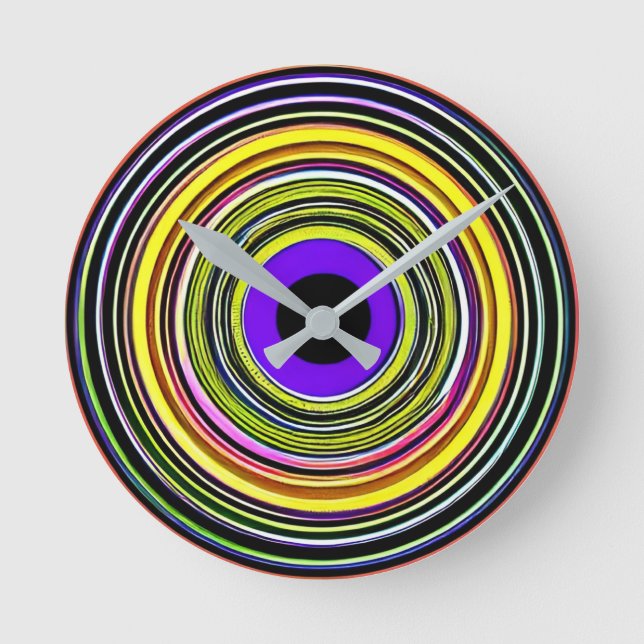 Hypnotic Circles Round Clock (Front)