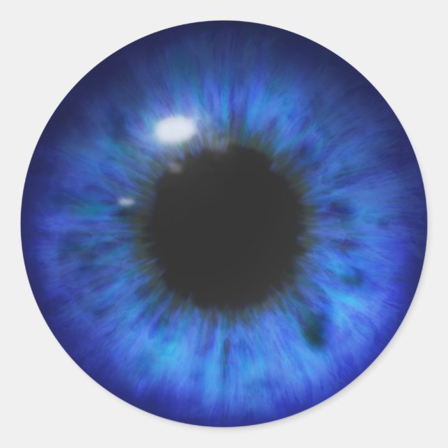 Hypnotic Deep Blue eyes Classic Round Sticker (Front)
