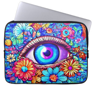Hypnotic Floral Eye Laptop Sleeve