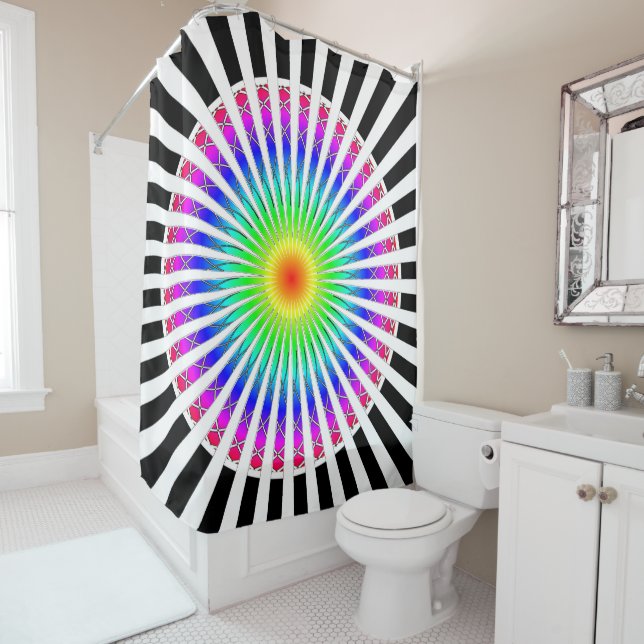 Hypnotic Flower Shower Curtain (In Situ)