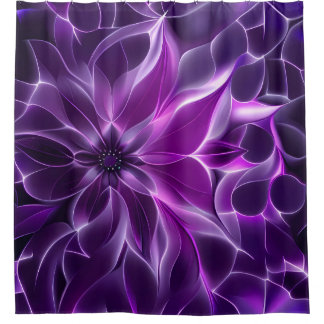 Hypnotic fractal deep purple flower 