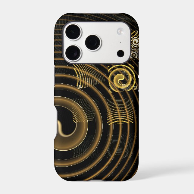 Hypnotic Golden Waves Modern Abstract Art (Back)