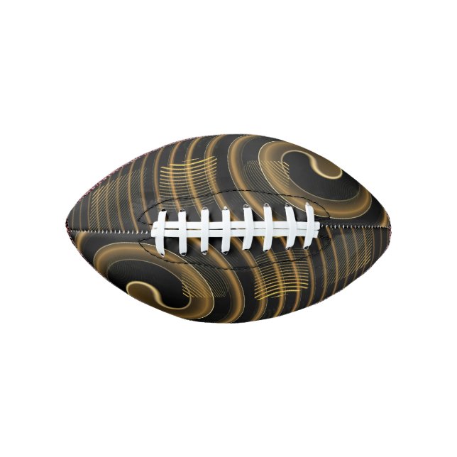Hypnotic Golden Waves Modern Abstract Art Football (Front)