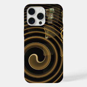 Hypnotic Golden Waves Modern Abstract Art iPhone 15 Pro Max Case