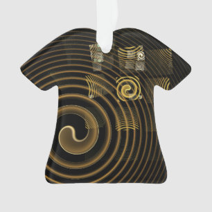 Hypnotic Golden Waves Modern Abstract Art Ornament