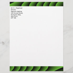 Hypnotic Green Wavy Lines Customizable Letterhead