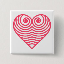 Hypnotic Love – Minimalist Red Contoured Heart