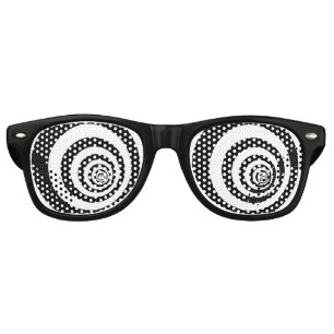 Hypnotic Optical Illusion Concentric Circle Retro Sunglasses