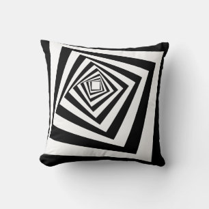 Hypnotic Optical Illusion Moving Tunnel Throw Pillow