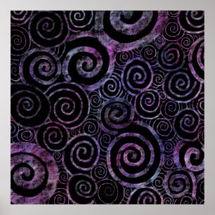 Hypnotic pastel rainbow swirls poster
