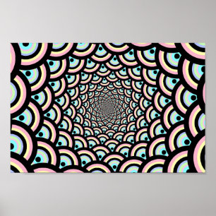 Hypnotic Psychedelic Archway Pattern Poster