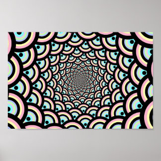 Hypnotic Psychedelic Archway Pattern Poster