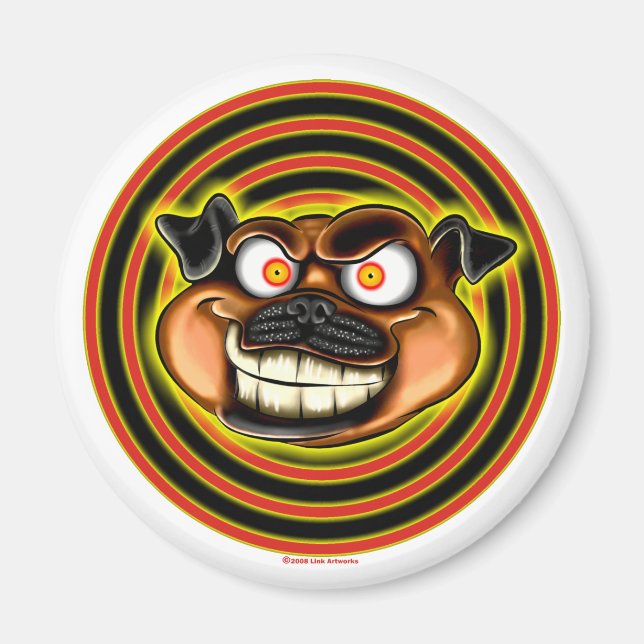 Hypnotic Pug Magnet (Front)