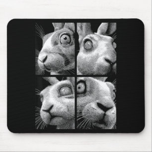 Hypnotic Rabbits Weird Eyes Odd Weirdcore Spooky Mouse Pad