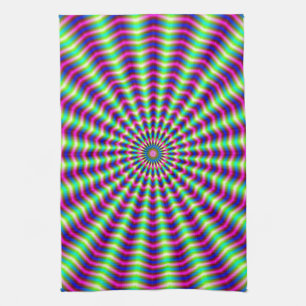 Hypnotic Rings and Beams Kitchen Towel