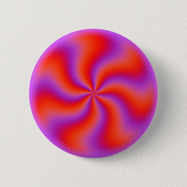 Hypnotic Spiral Optical Illusion Funny Neon 2 Inch Round Button (Front)