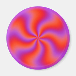 Hypnotic Spiral Optical Illusion Funny Neon Magnet