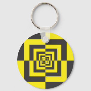 Hypnotic squares keychain