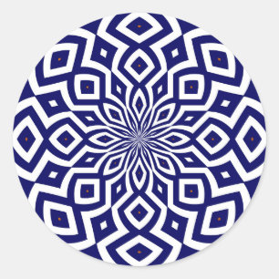 Hypnotic Squiggle pattern Classic Round Sticker