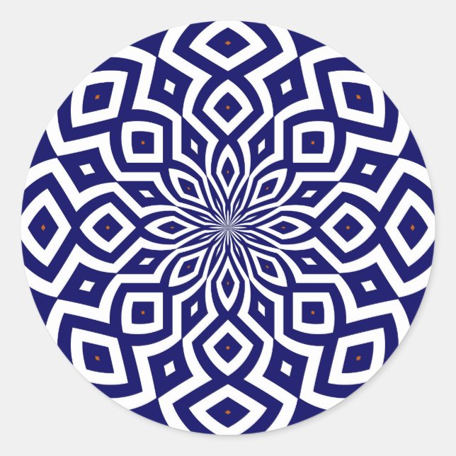Hypnotic Squiggle pattern Classic Round Sticker (Front)