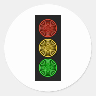 Hypnotic Stoplight Classic Round Sticker