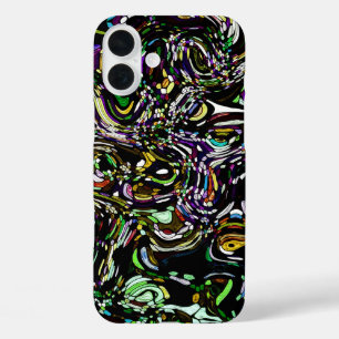 Hypnotic Swirl Energy in Green iPhone 16 Plus Case