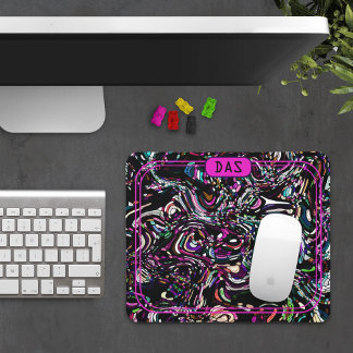 Hypnotic Swirl Energy Purple Mouse Pad